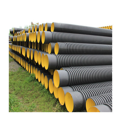 لوله های زهکشی راه راه HDPE سیاه SN8 6M تقویت شده از فولاد